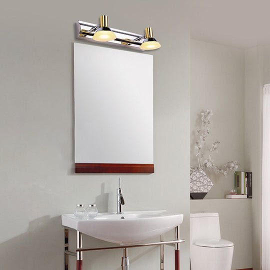 Modern Stainless Steel Wall Light With Acrylic Cone Shade - 2/3 Lights Warm/White Lighting