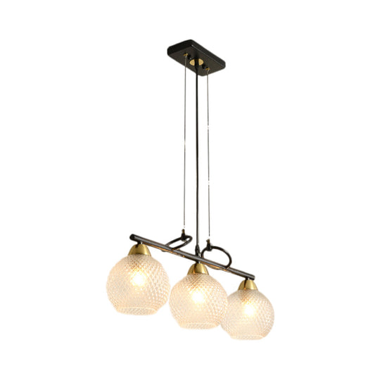 Modern Hanging Chandelier: Clear Glass Dual Bulb Pendant Light Kit In Black