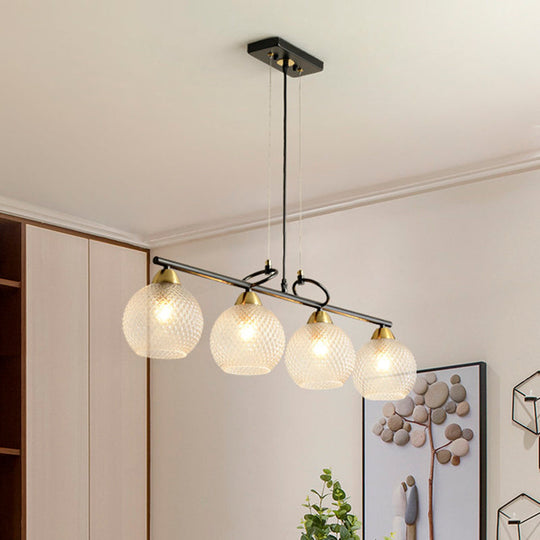 Modern Hanging Chandelier: Clear Glass Dual Bulb Pendant Light Kit In Black