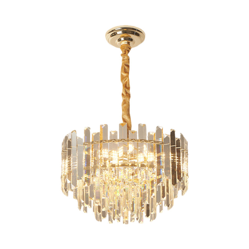 Contemporary Clear Crystal Prismatic Pendant Light Fixture - 8/10 Bulbs 18’/23.5’ Wide
