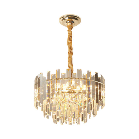 Contemporary Clear Crystal Prismatic Pendant Light Fixture - 8/10 Bulbs 18’/23.5’ Wide