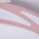 14’/18’/21.5’ Round Flush Mount Macaron Loft Acrylic Ceiling Light In Blue/Green/Pink/Yellow