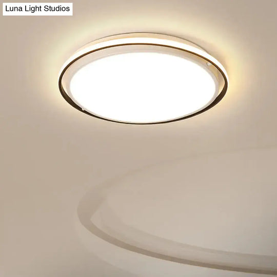 14/18/22’ Round Acrylic Flush Light - Minimalist White Led Ceiling Mount (Warm/White Light) /