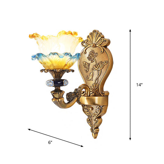 Retro Brass Wall Mount Sconce With Frosted Glass Shade For Dining Room