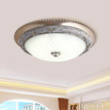 Vintage Opal Glass Bowl Shade Foyer Ceiling Lighting Sky Blue/Green Led Flush Mounted Light Fixture