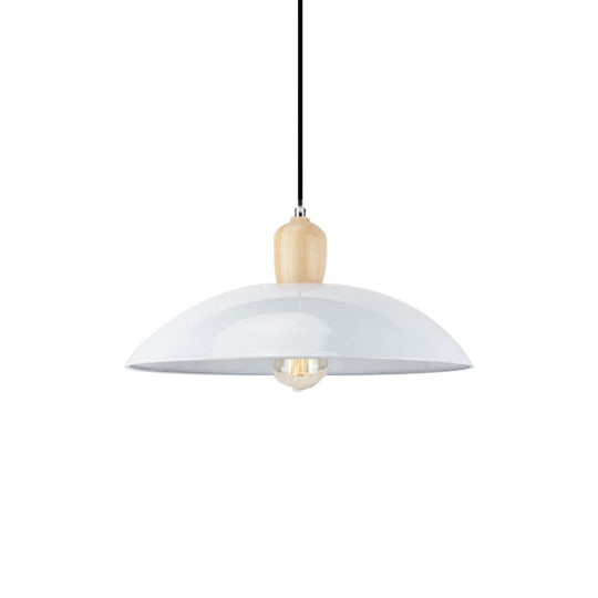 Modern Bowl Ceiling Pendant Light In Black/White 12.5’/16’ Diameter