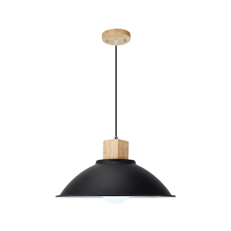 Modern Metal Pendant Light With Black Bowl Shade For Dining Room