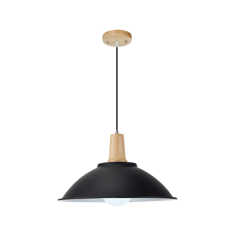 Modern Metal Pendant Light With Black Bowl Shade For Dining Room