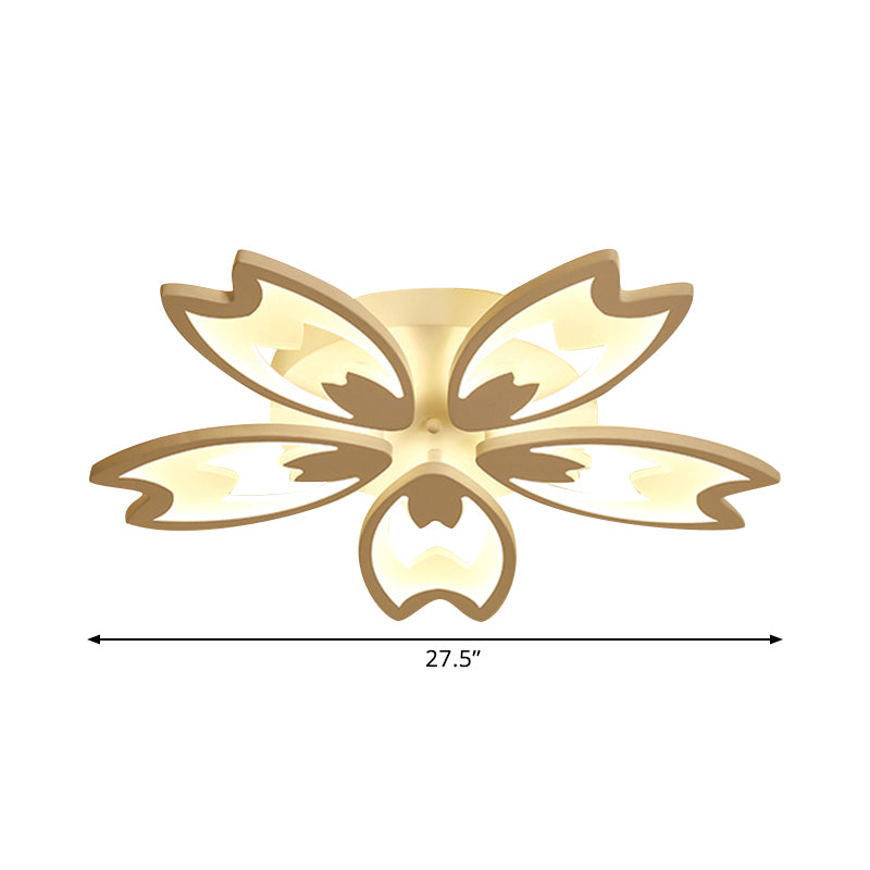 Contemporary Led Ceiling Light With Acrylic Buds - Warm/White/Natural Options 3/5/9 - Head Flush