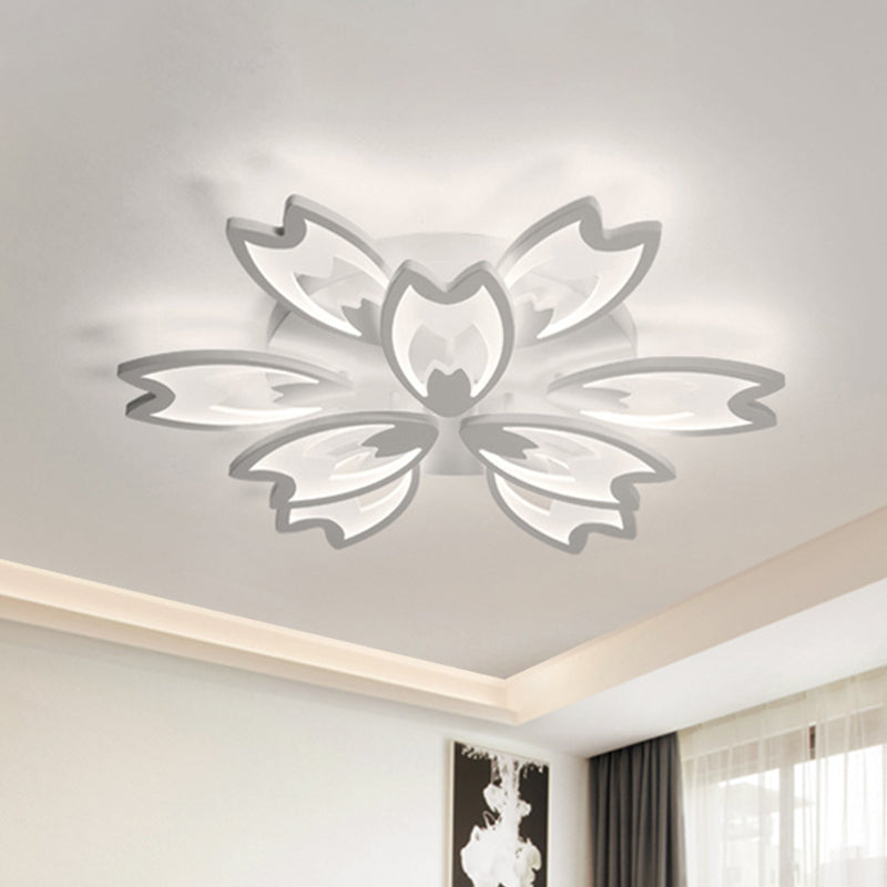 Contemporary Led Ceiling Light With Acrylic Buds - Warm/White/Natural Options 3/5/9 - Head Flush