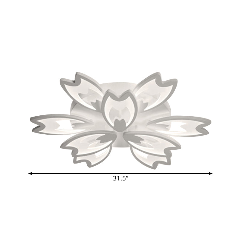 Contemporary Led Ceiling Light With Acrylic Buds - Warm/White/Natural Options 3/5/9 - Head Flush