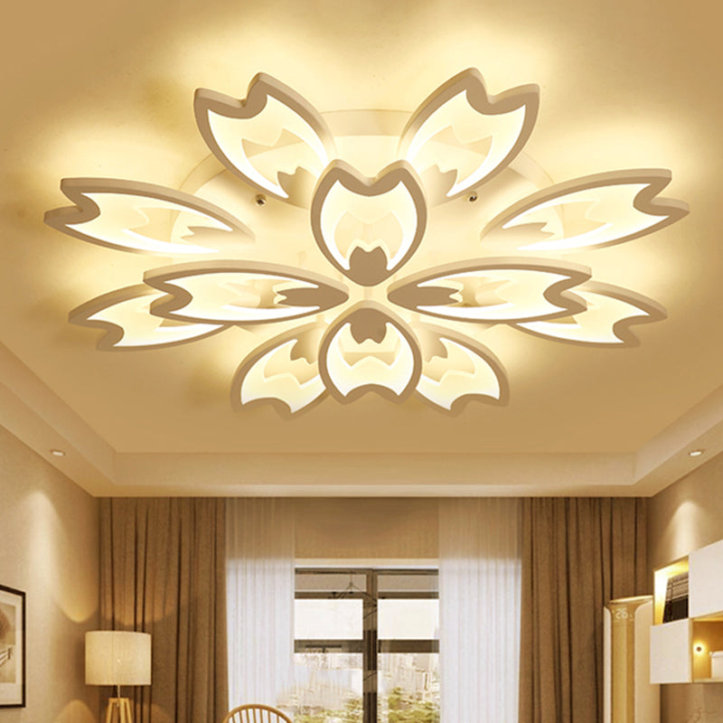 Contemporary Led Ceiling Light With Acrylic Buds - Warm/White/Natural Options 3/5/9 - Head Flush