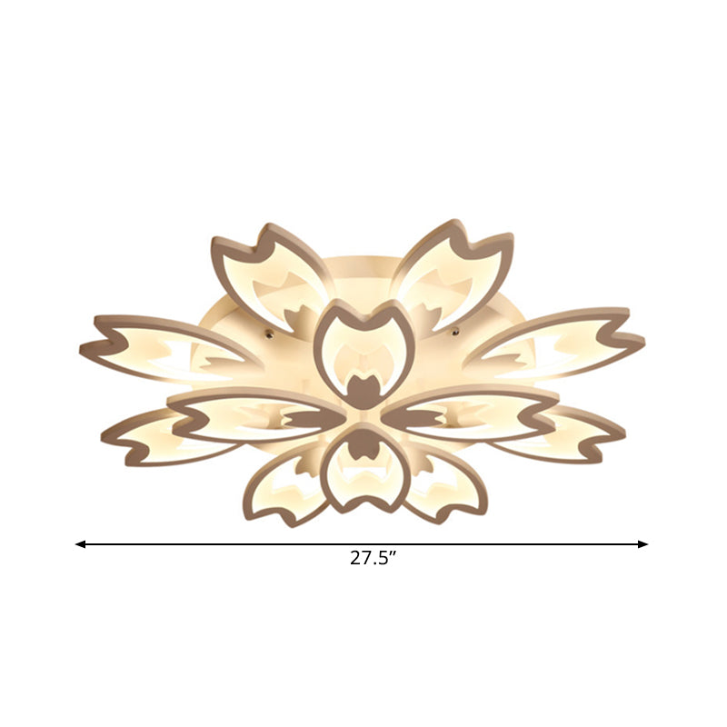 Contemporary Led Ceiling Light With Acrylic Buds - Warm/White/Natural Options 3/5/9 - Head Flush