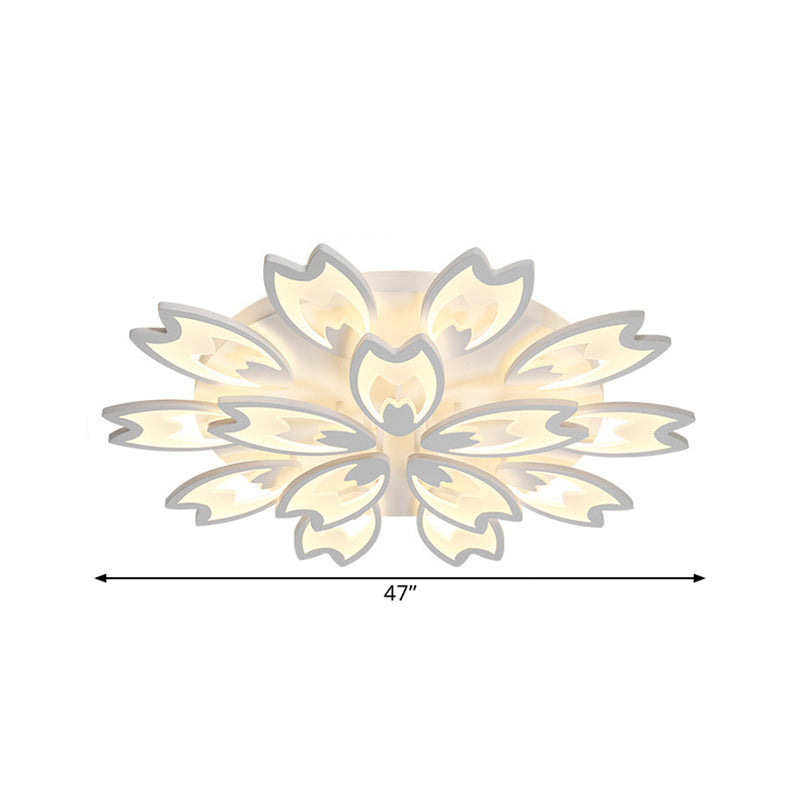 Contemporary Led Ceiling Light With Acrylic Buds - Warm/White/Natural Options 3/5/9 - Head Flush