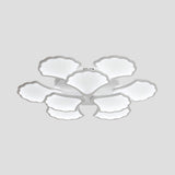 3/5/9-Light Led Flush Ceiling Light With Ginkgo Leaf Acrylic Shade - White Lighting Fixture In