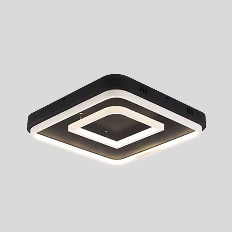 Square Acrylic Led Ceiling Light Fixture - 16.5’/20.5’/24.5’ Wide Modern Semi Mount