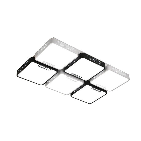 Contemporary Acrylic Flush Pendant Light - Led Black Ceiling Mount For Living Room
