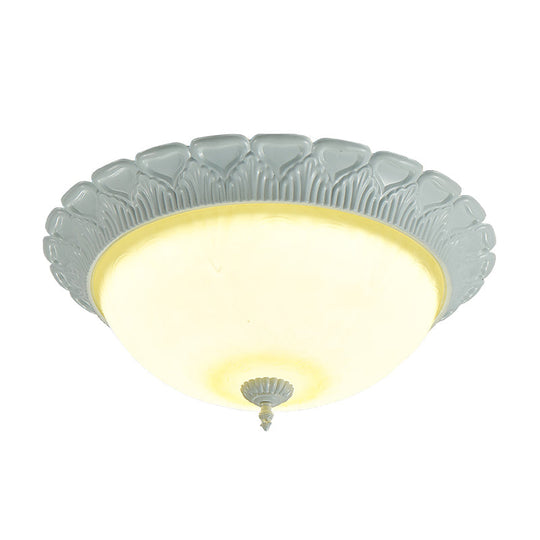 Classic Opaline Glass Led Flush Lamp Ceiling Fixture - White 16’/20.5’ Wide With Warm/White Light