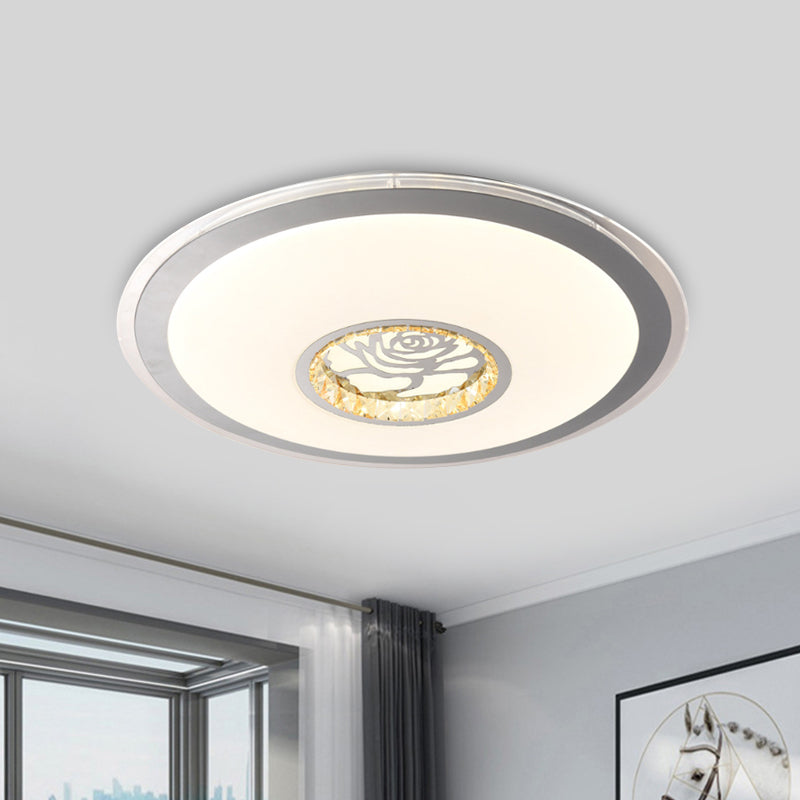 Contemporary White Crystal Led Ceiling Light For Sleeping Room With Stunning Heart/Moon/Star Designs