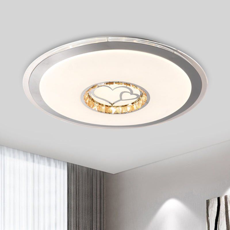 Contemporary White Crystal Led Ceiling Light For Sleeping Room With Stunning Heart/Moon/Star Designs