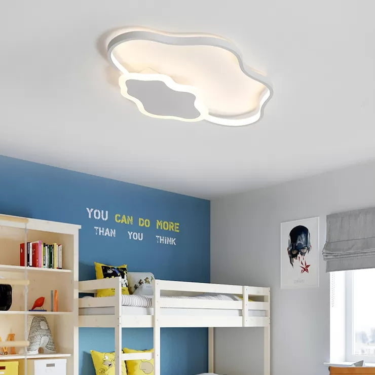 Modern White Flush Mount Nursing Room Cloud Ceiling Light / 23.5 Warm