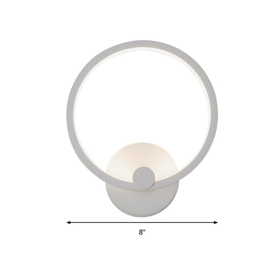 Simplicity Loop Sconce Light Acrylic Led - 8/12 Diameter Warm/White Bedroom Wall Lighting Fixture