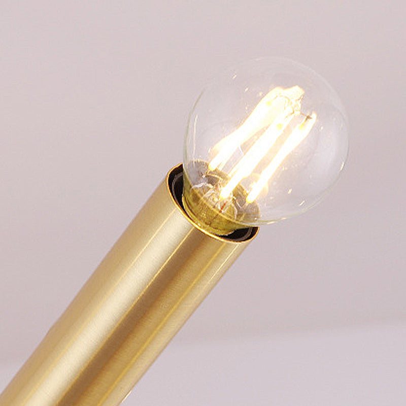 Modernist Gold Metal Bedroom Pendant Chandelier with Multiple Lights Ceiling Hung Light Fixture Gold