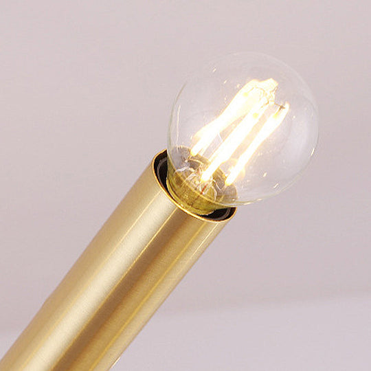 Modernist Gold Metal Bedroom Pendant Chandelier with Multiple Lights Ceiling Hung Light Fixture Gold