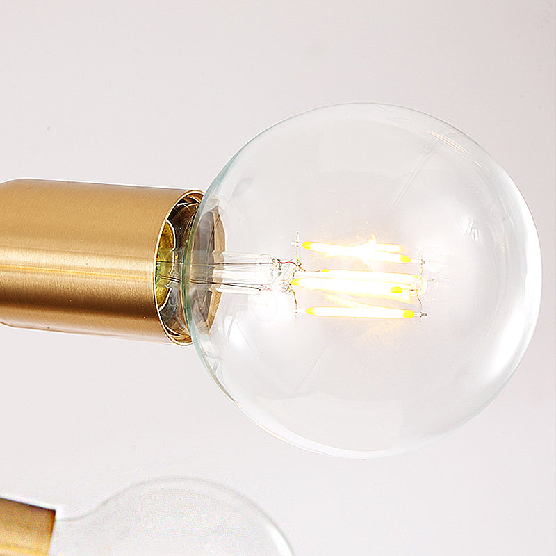 Modern Gold Metal Chandelier - Abstract Design With Multiple Lights Hanging Ceiling Lamp For