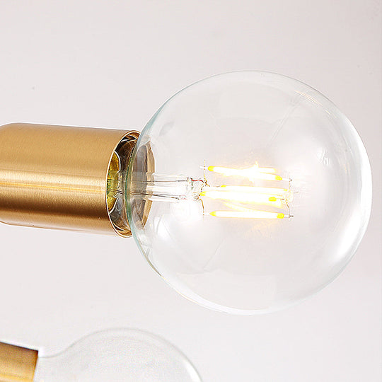 Modern Gold Metal Chandelier - Abstract Design With Multiple Lights Hanging Ceiling Lamp For