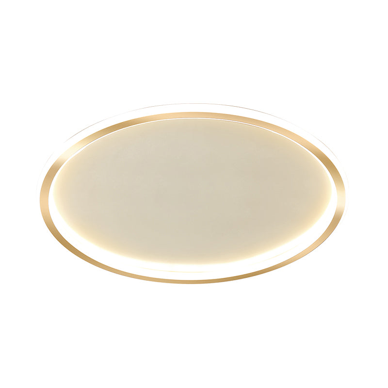 Gold Led Flush Mount Ceiling Lamp With Stepless Dimming Remote Control And Warm/White Light