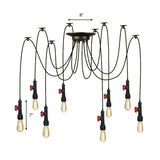 Industrial Style Black Pendant Lamp With Pipe Design And Valve For Kitchen