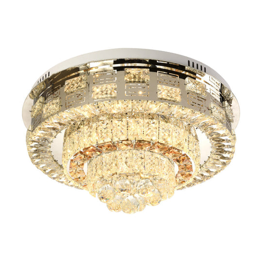 Crystal Ceiling Mount Led Flush Lamp With Contemporary Design