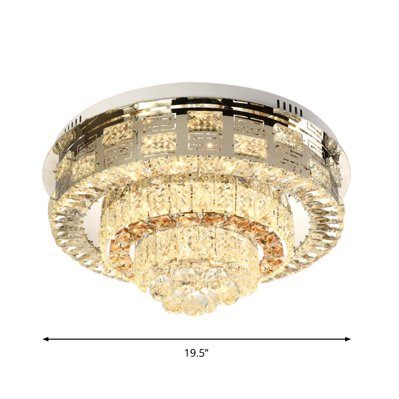 Crystal Ceiling Mount Led Flush Lamp With Contemporary Design