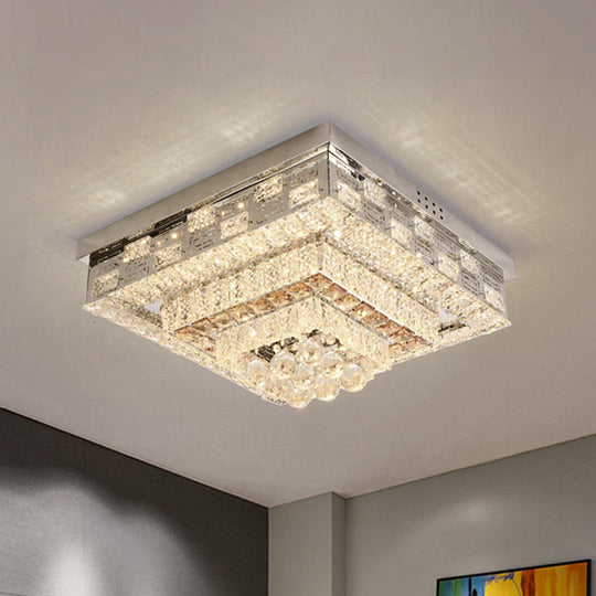 Crystal Ceiling Mount Led Flush Lamp With Contemporary Design