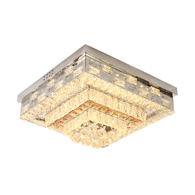 Crystal Ceiling Mount Led Flush Lamp With Contemporary Design