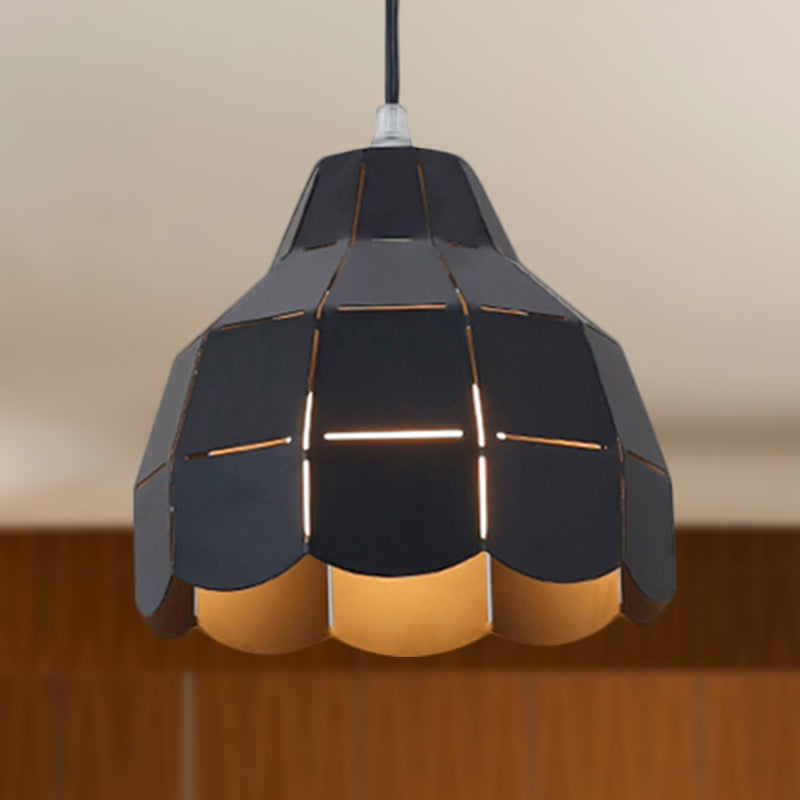 Modern Nordic Metal Pendant Light - Black/Gray/White/Yellow/Blue Folded Design 1 Dining Room