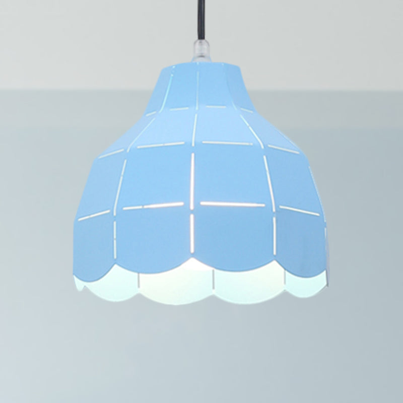 Modern Nordic Metal Pendant Light - Black/Gray/White/Yellow/Blue Folded Design 1 Dining Room