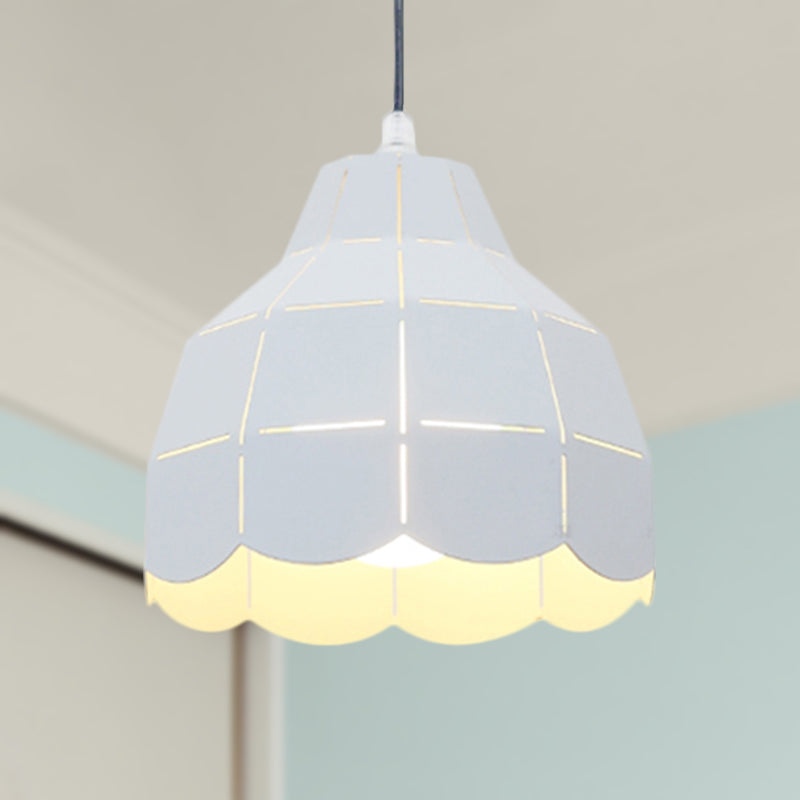 Modern Nordic Metal Pendant Light - Black/Gray/White/Yellow/Blue Folded Design 1 Dining Room