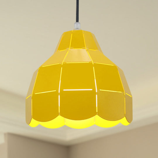 Modern Nordic Metal Pendant Light - Black/Gray/White/Yellow/Blue Folded Design 1 Dining Room