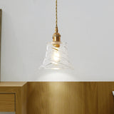 Modern Bell Shaped Glass Pendant Ceiling Light With Elegant Flower/Spiral Design