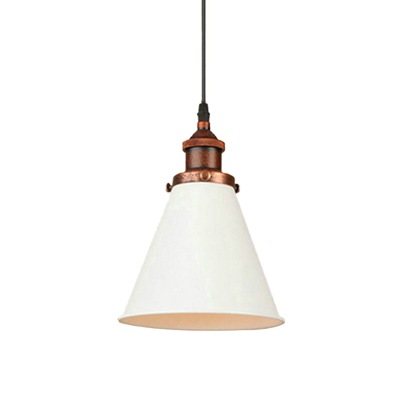 Retro Style Metal Pendant Light With Black/Chrome/Rust Finish - Ideal For Kitchen 1 Bulb Hanging