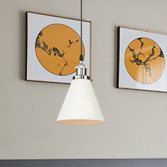 Retro Style Metal Pendant Light With Black/Chrome/Rust Finish - Ideal For Kitchen 1 Bulb Hanging