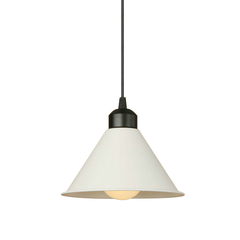 Modern Adjustable Cone Pendant Lamp - Stylish Black/White Metal Ceiling Hanging Light With 1 And
