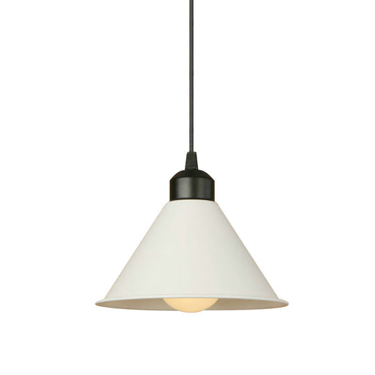Modern Adjustable Cone Pendant Lamp - Stylish Black/White Metal Ceiling Hanging Light With 1 And
