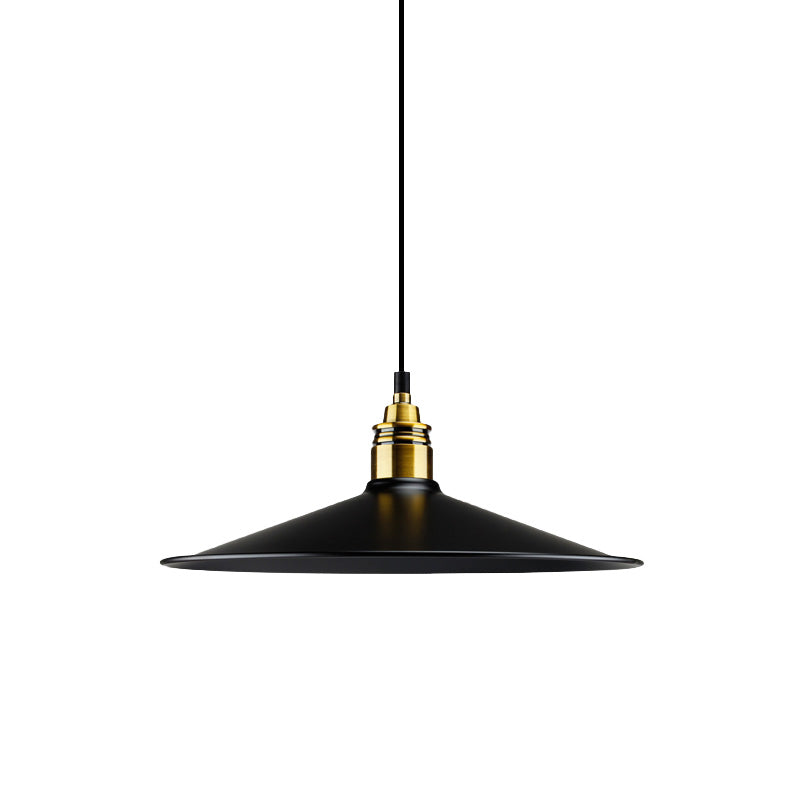 Black Metallic Cone Shade Ceiling Light - Loft Style 1 Head Kitchen Pendant Lamp (10’/14’ Wide)