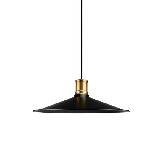 Vintage Industrial 1-Light Pendant With Metallic Black Finish For Bedroom - 8.5/10.5 Width