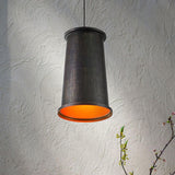 Vintage Style Pendant Light With Metallic Tapered Shade - 1 Bulb Suspension For Dining Room In