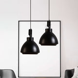 Nordic-Style Ceiling Hanging Lamp: 1-Head Pendant Light In Black/Grey Black