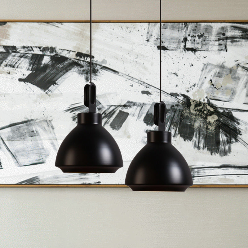Nordic-Style Ceiling Hanging Lamp: 1-Head Pendant Light In Black/Grey